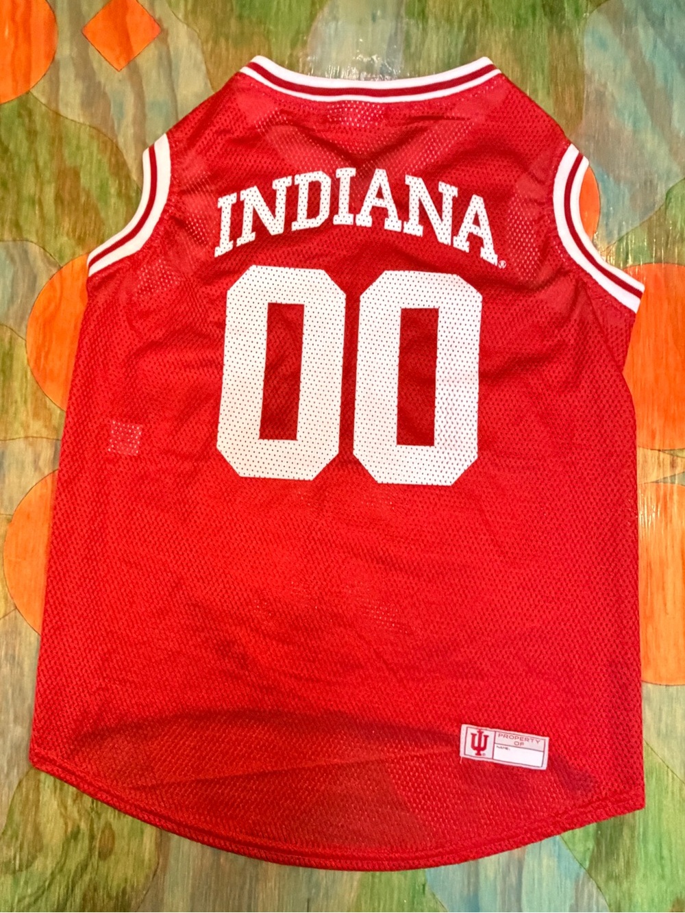 Indiana University Hoosiers Pet Jersey Size XXL Red White Polyester IU National